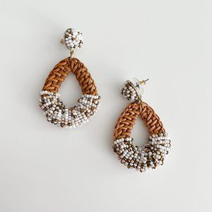 J. Crew Factory Rattan Drop Statement Earrings (Gold Multi)
